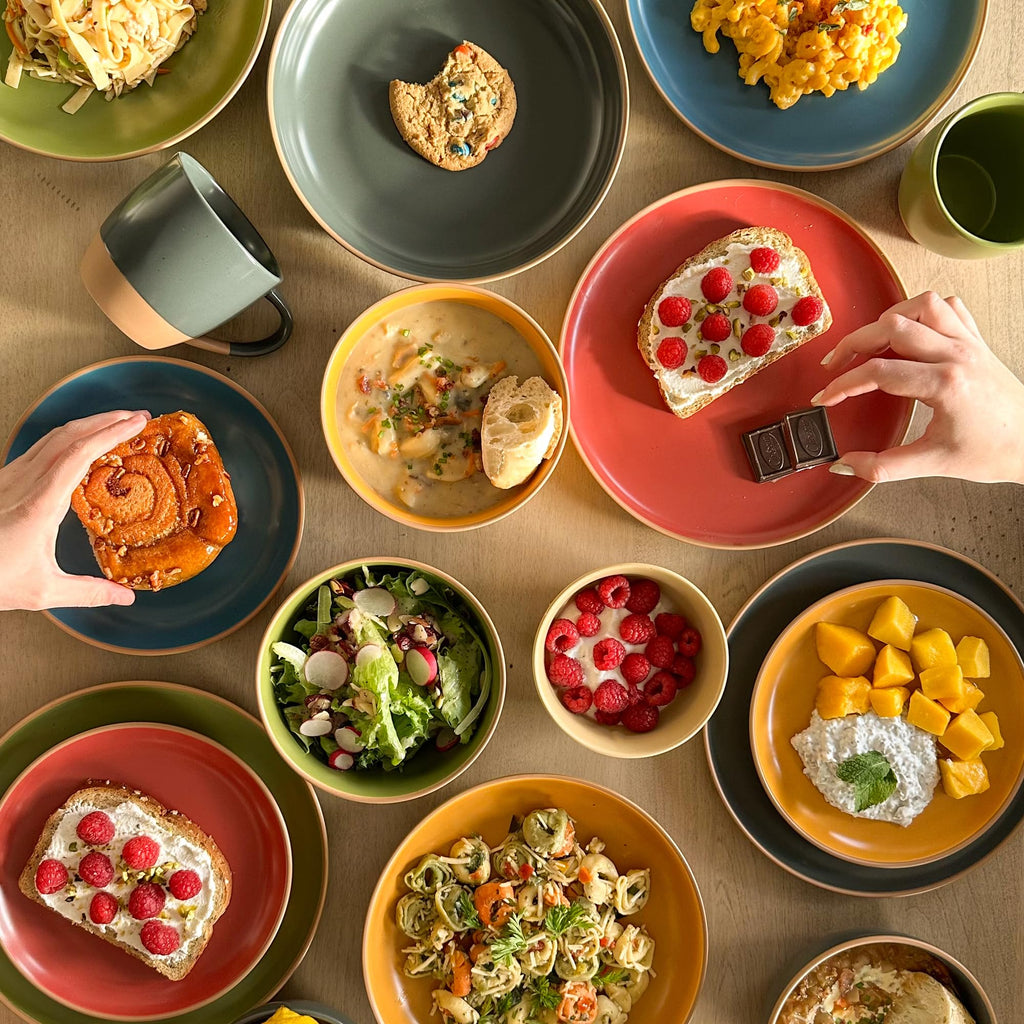 Mora Ceramic Artisan Matte Dinner Plates Set of 6, 10 inch Dish Set - Microwave, Oven, and Dishwasher Safe, Scratch Resistant, Modern Rustic Dinnerware- Kitchen Porcelain Serving Dishes