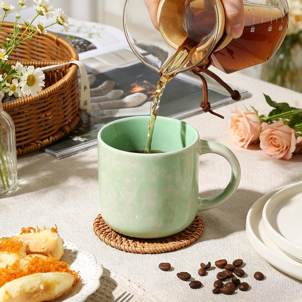 MONITO 12 OZ Coffee Mugs Set of 4, Modern Ceramic Coffee Mugs Set with handle for Tea/Latte/Cappuccino/Milk/Cocoa.